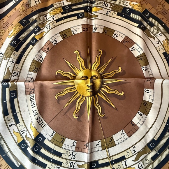 Hermes Dies Et Hore Astrology Scarf 100% Silk NY Estate Sale Excellent Rare! - Picture 4 of 11